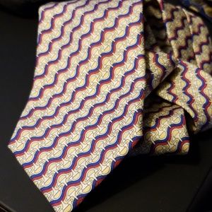 Hermes 100% Silk Tie Equestrian Pattern